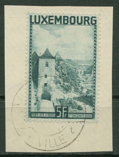 Luxemburg 1934 Landschaften Tor der drei Türme 258 Briefstück gestempelt
