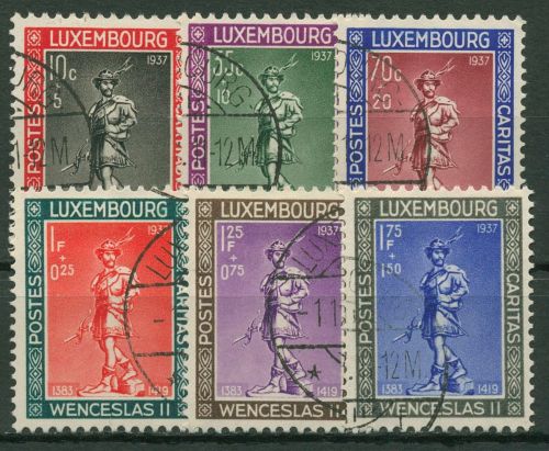 Luxemburg 1937 Kinderhilfe Wenzel II. 303/08 gestempelt