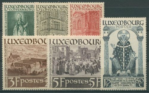 Luxemburg 1938 1200.Todestag des hl. Willibrord von Echternach 309/14 postfrisch