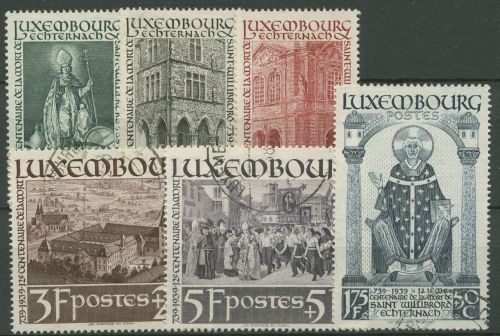 Luxemburg 1938 1200.Todestag des hl. Willibrord von Echternach 309/14 gestempelt