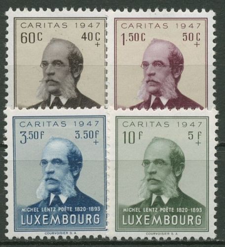 Luxemburg 1947 Caritas Dichter Michel Lentz 427/30 postfrisch