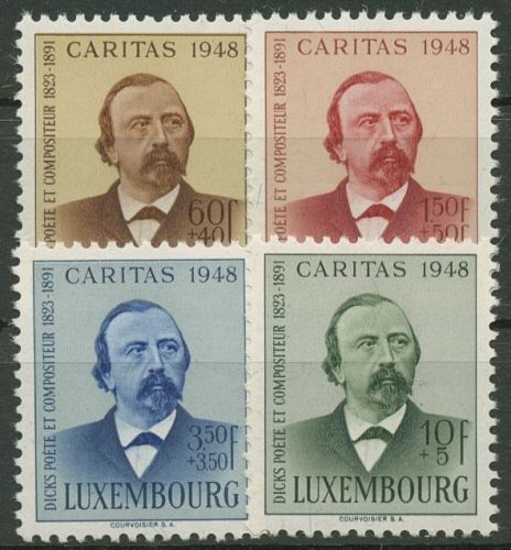 Luxemburg 1948 Caritas Dichter Edmond de la Fontaine Dicks 435/38 postfrisch