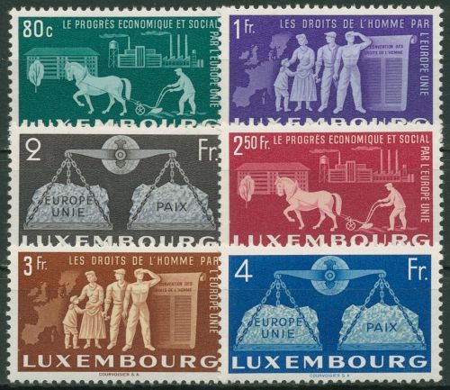 Luxemburg 1951 Europäische Einigung 478/83 mit Falz