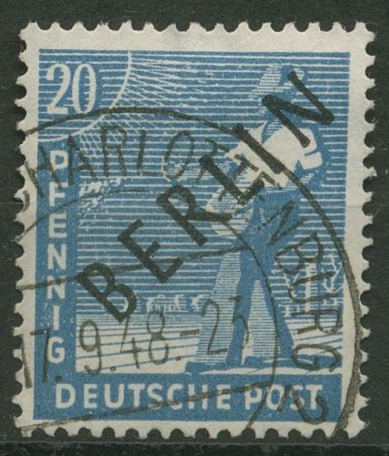 Berlin 1948 Schwarzaufdruck 8 mit TOP-Stempel