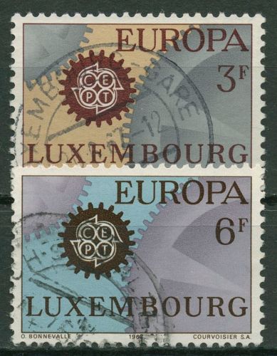 Luxemburg 1967 Europa CEPT Zahnräder 748/49 gestempelt