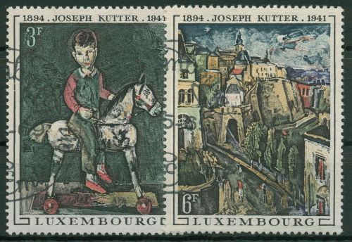 Luxemburg 1969 Gemälde Joseph Kutter Holzpferd 790/91 gestempelt