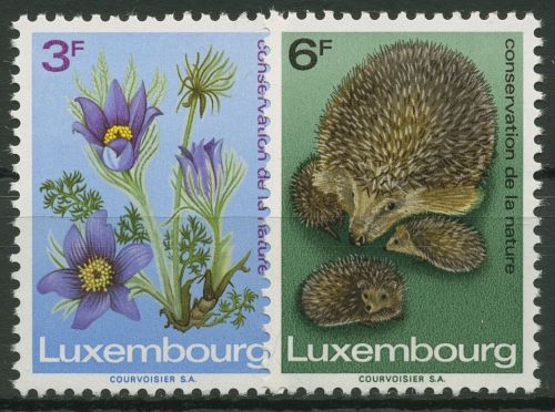 Luxemburg 1970 Naturschutzjahr Kuhschelle, Igel 804/05 postfrisch