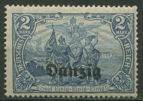 Danzig 1920 Freimarke mit Aufdruck 11 b mit Falz