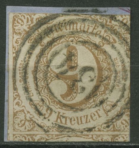 Thurn und Taxis 1862/64 9 Kreuzer 34 I gestempelt, Briefstück