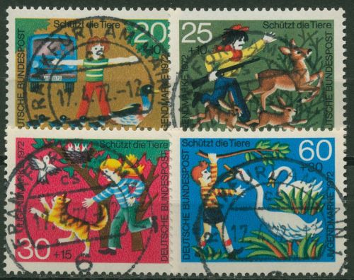 Bund 1972 Jugend: Tierschutz 711/14 mit TOP-Stempel