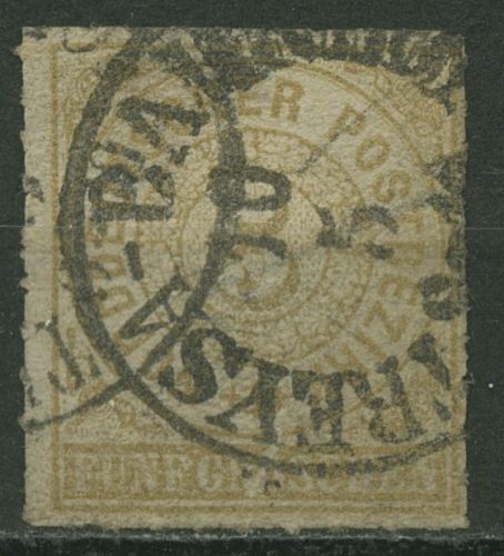 Norddeutscher Postbezirk NDP 1868 5 Groschen 6 gestempelt, kl. Fehler