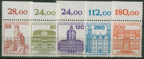 Bund 1982 Burgen & Schlösser mit Oberrand 1139/43 OR postfrisch