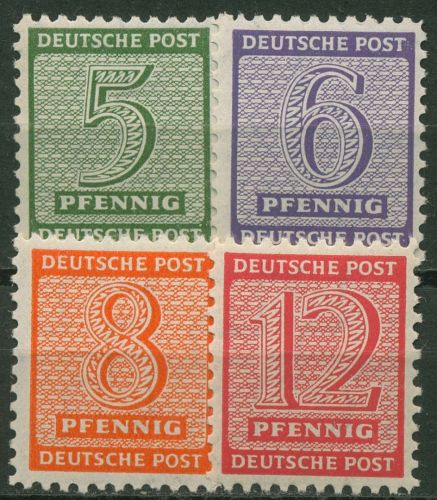 SBZ West-Sachsen 1945 Ziffern mit amtl. (Versuchs)-Zähnung 120/23 X postfrisch