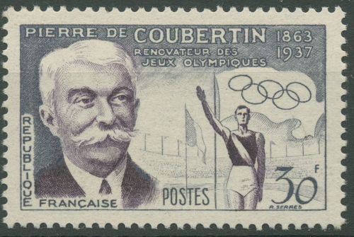 Frankreich 1956 Olympia Sommerspiele Melbourne P. de Coubertin 1116 postfrisch