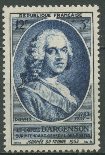 Frankreich 1953 Postindendant Graf d´Argenson 958 postfrisch