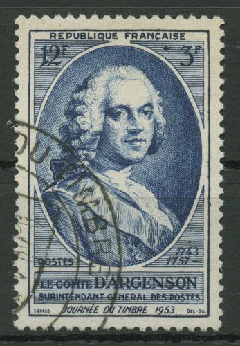 Frankreich 1953 Postindendant Graf d´Argenson 958 gestempelt
