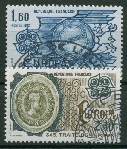 Frankreich 1982 Europa CEPT Ereignisse Römische Verträge 2329/30 gestempelt