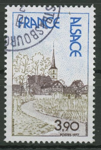 Frankreich 1977 Landschaften Elsass Mittelbergheim 2015 gestempelt