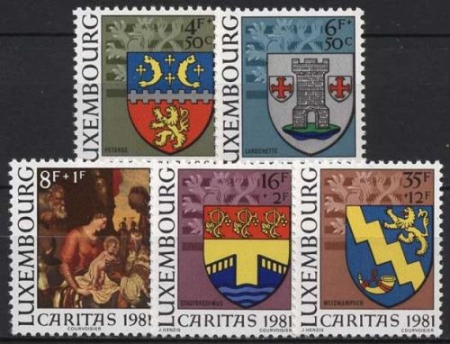 Luxemburg 1981 Caritas Gemeindewappen 1041/45 postfrisch