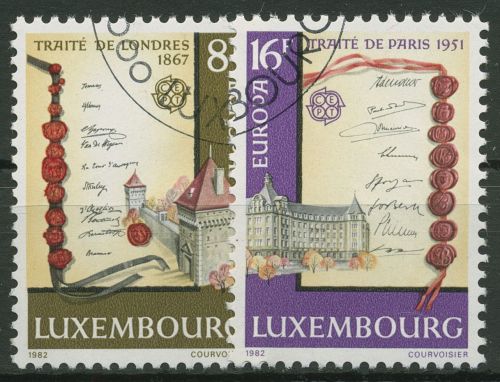 Luxemburg 1982 Europa CEPT Historische Ereignisse 1052/53 gestempelt