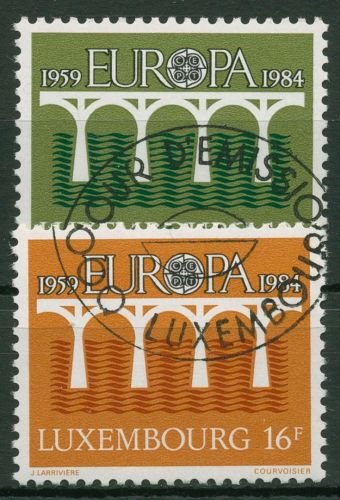 Luxemburg 1984 Europa CEPT Brücken 1098/99 gestempelt