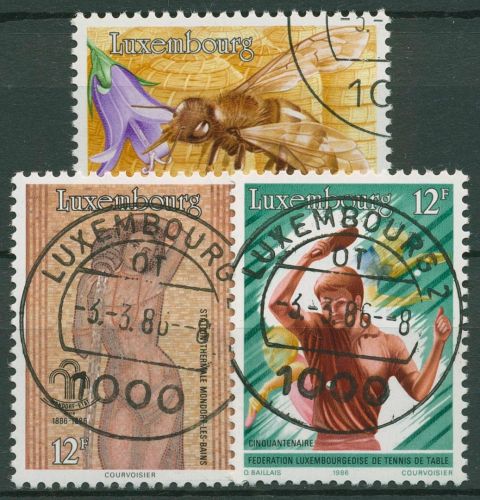 Luxemburg 1986 Staatsbad Mondorf Bienenzucht Tischtennis 1147/49 gestempelt