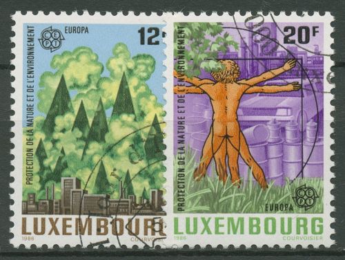 Luxemburg 1986 Europa CEPT Naturschutz Umweltschutz 1151/52 gestempelt
