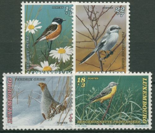 Luxemburg 1994 Bedrohte Vogelarten Rebhuhn, Raubwürger 1353/56 postfrisch