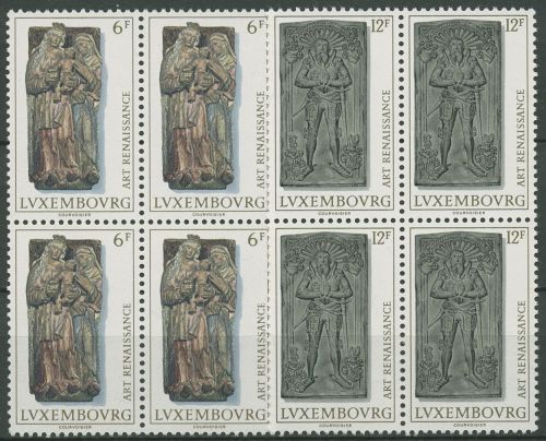Luxemburg 1976 Architektur Renaissance Altar Grabmal 933/34 4er-Block postfrisch