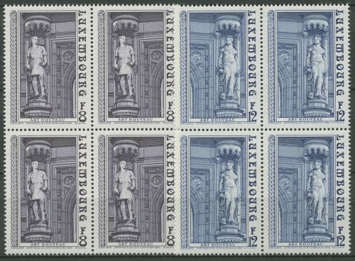 Luxemburg 1980 Architektur Jugendstil Statuen 1014/15 4er-Block postfrisch
