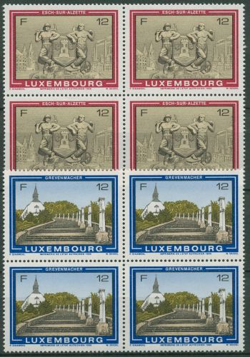 Luxemburg 1986 Sehenswürdigkeiten Kapelle Relief 1160/61 4er-Block postfrisch