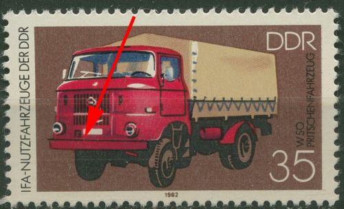 DDR 1982 Nutzfahrzeuge IFA mit Plattenfehler 2748 F 47 postfrisch