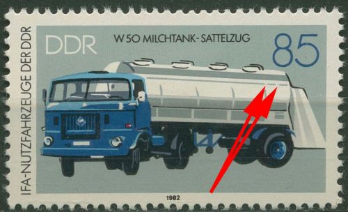 DDR 1982 Nutzfahrzeuge IFA mit Plattenfehler 2749 I mit Falz