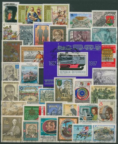 Österreich 1987 Jahrgang komplett (1873/08, Block 9) gestempelt (SG62108)