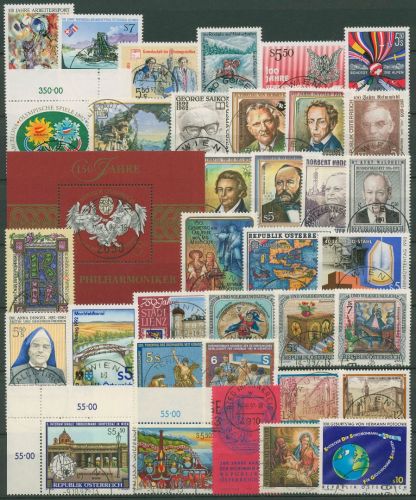 Österreich 1992 Jahrgang komplett (2048/83, Block 11) gestempelt (SG62113)