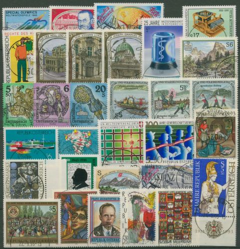Österreich 1993 Jahrgang komplett (2084/2114) gestempelt (SG62114)