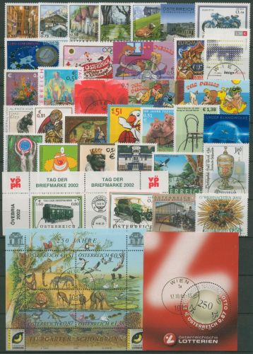 Österreich 2002 Jahrgang komplett (2363/2401, Block 16/17) gestempelt (SG31032)