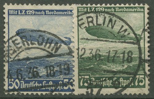 Deutsches Reich 1936 Luftschiff Hindenburg 606/07 X mit TOP-Stempel
