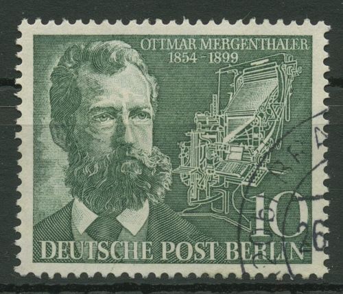 Berlin 1954 100. Geburtstag von Ottmar Mergenthaler 117 gestempelt