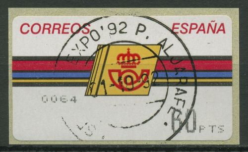 Spanien 1992 Automatenmarke Einzelwert ATM 4.3.1 gestempelt