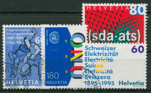 Schweiz 1995 Ereignisse Schwingerverband Elektrizität UNO 1540/43 gestempelt