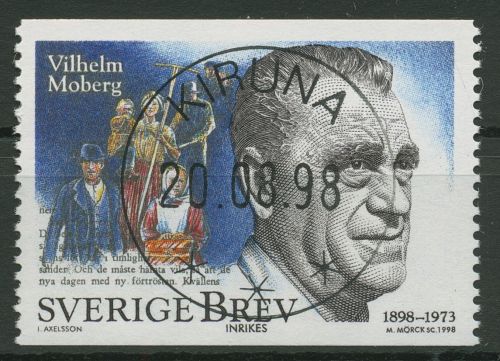 Schweden 1998 Schriftsteller Vilhelm Moberg 2070 mit TOP-ESST