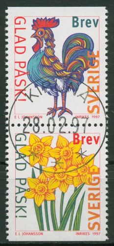 Schweden 1997 Ostern Hahn Narzissen 1992/93 gestempelt