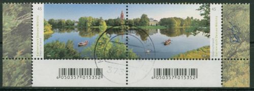 Bund 2018 Panoramen Wörlitzer Park 3401/02 ZD Ecke gestempelt (E4491)beschriftet