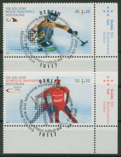 Bund 2010 Sporthilfe Olymp. Winterspiele 2781/82 Ecke 4 TOP-ESST Berlin (E3904)