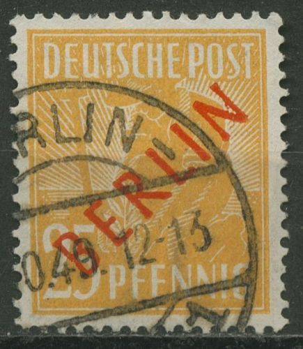 Berlin 1949 Rotaufdruck 27 gestempelt geprüft