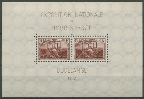 Luxemburg 1937 Hüttenwerk Esch an der Alzette Block 2 postfrisch (C95370)