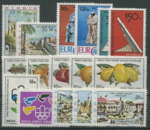 Türkisch-Zypern 1976 Jahrgang komplett (25/40) postfrisch (G8187)
