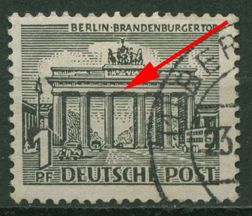 Berlin 1949 Berliner Bauten: Primärer Plattenfehler 42 II gestempelt