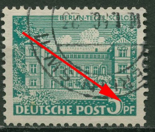 Berlin 1949 Berliner Bauten mit Plattenfehler 44 III gestempelt